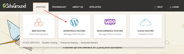 主机类型选择WORDPRESS HOSTING